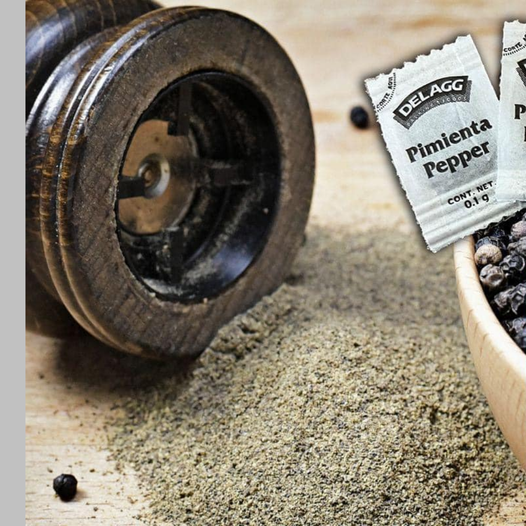 Pimienta Molida - Caja 3,000 sobres de 0.1gr - Delagg