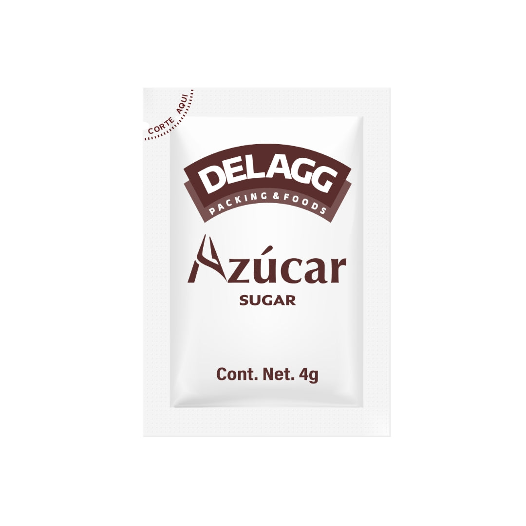 Azúcar Refinada - Caja 1,000 piezas de 4gr - Delagg